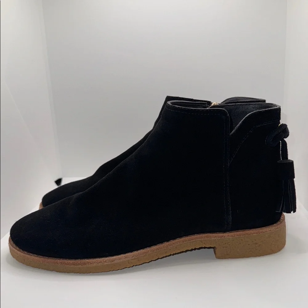 Kate Spade Belleville Too Suede Ankle Boots Booties w Tassel Women’s 6.5 Black